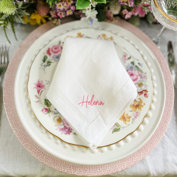 names on napkin for place cards