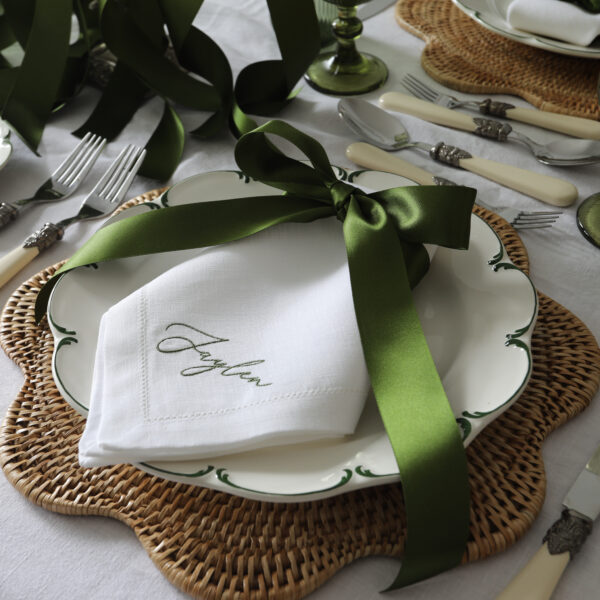 WHITE LINEN HEMSTITCH NAPKIN – Place Setting Napkins