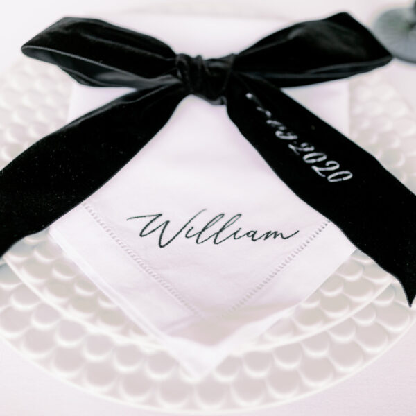 WHITE LINEN HEMSTITCH NAPKIN - Place Setting Napkins