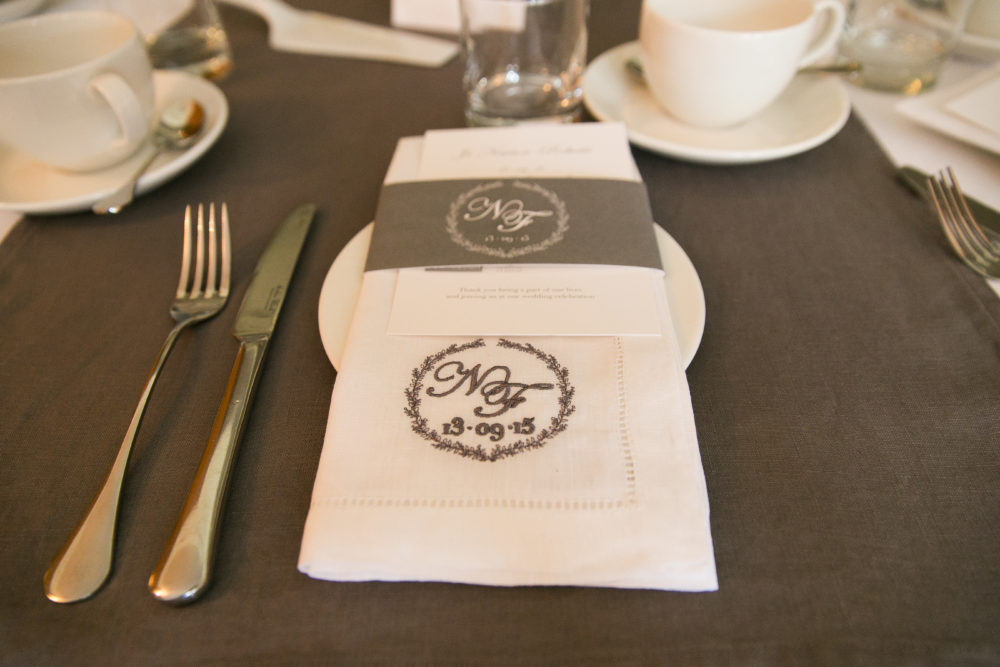 monogram wedding napkins