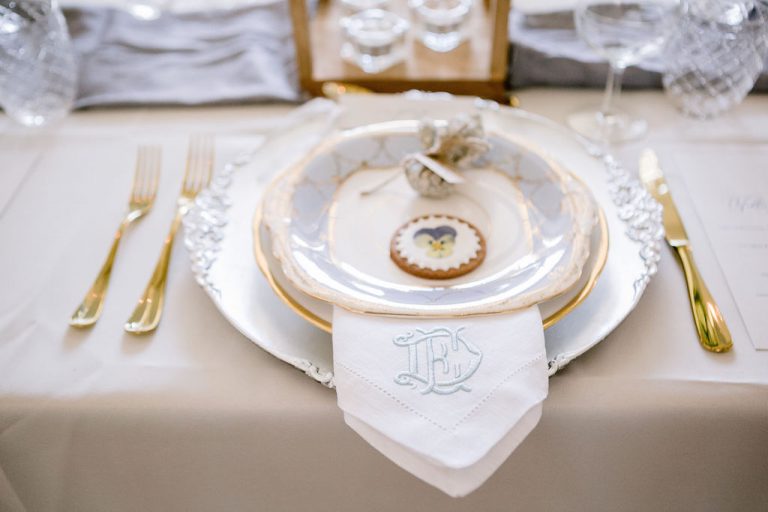 Traditional Wedding Table with Georgian Monogram Napkins
