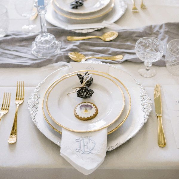 LINEN HEMSTITCH NAPKIN - Intertwined Monogram