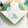 embroidered monogram napkin