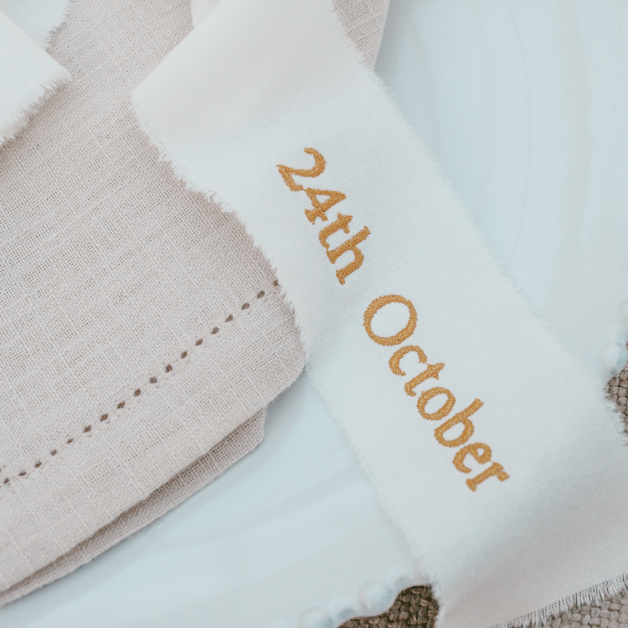 Personalised Cotton Ribbons – Names, Dates, or Initials