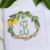 lemon monogram napkins