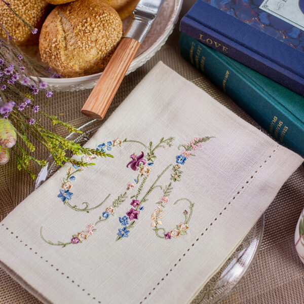 vintage floral monogram napkins