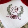 LINEN HEMSTITCH NAPKIN - Monogram Christmas Napkin