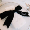 Personalised Velvet Ribbon Bow Embroidered With Guest Name