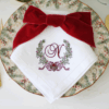 LINEN HEMSTITCH NAPKIN - Monogram Christmas Napkin