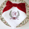 LINEN HEMSTITCH NAPKIN - Monogram Christmas Napkin