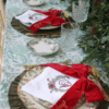 LINEN HEMSTITCH NAPKIN - Monogram Christmas Napkin