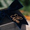 Personalised Velvet Ribbon Bow Embroidered With Guest Name
