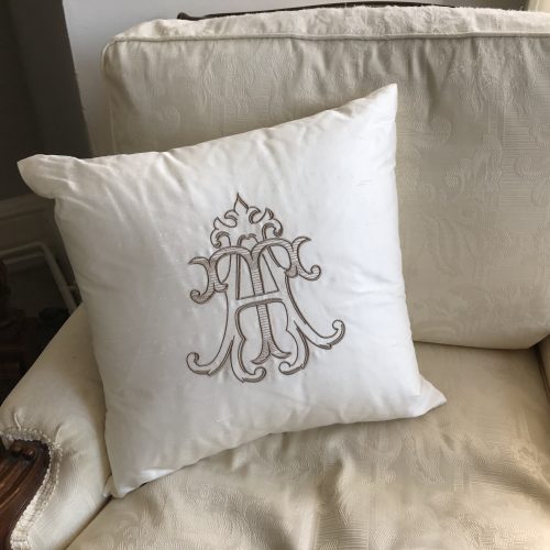 Embroidered Monogram Cushion