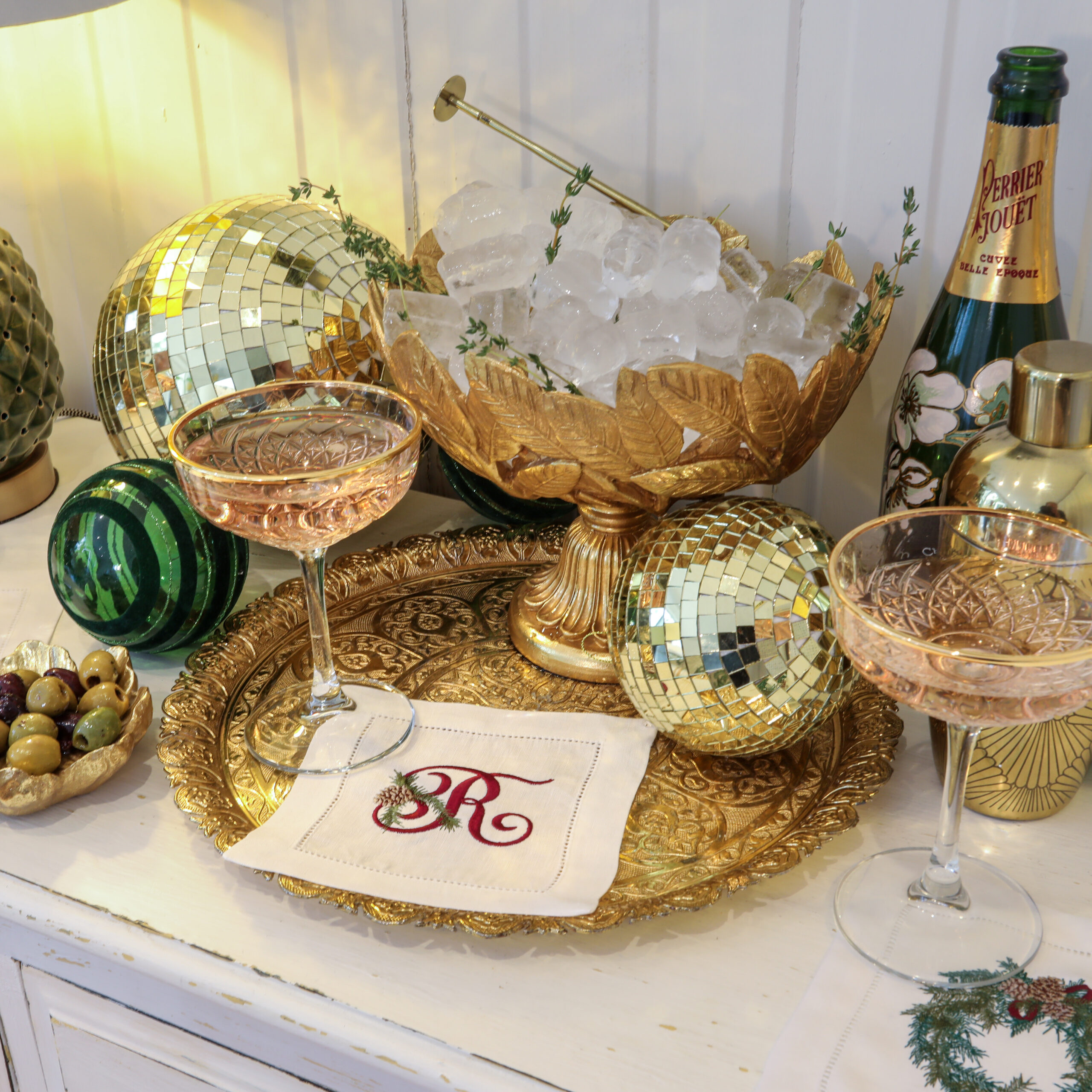 LINEN HEMSTITCH COCKTAIL NAPKIN – Christmas Monogrammed Cocktail Napkins