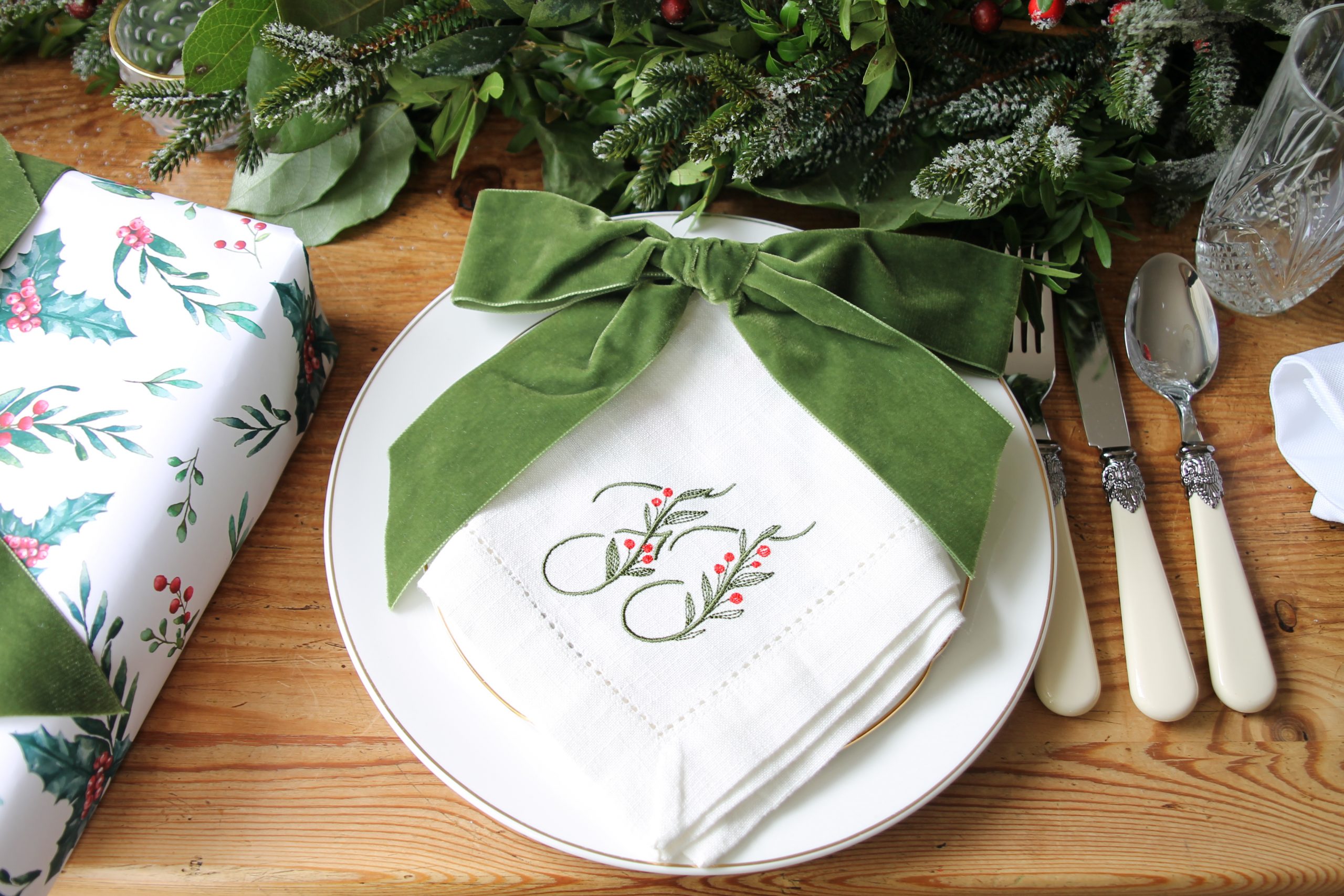 Velvet Napkin Bows The Embroidered Napkin Co