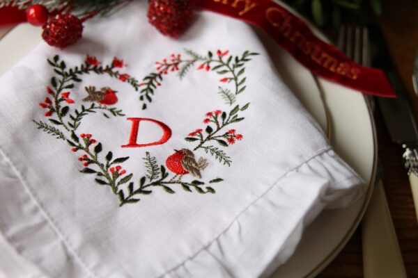 Love Heart Christmas Wreath Monogram