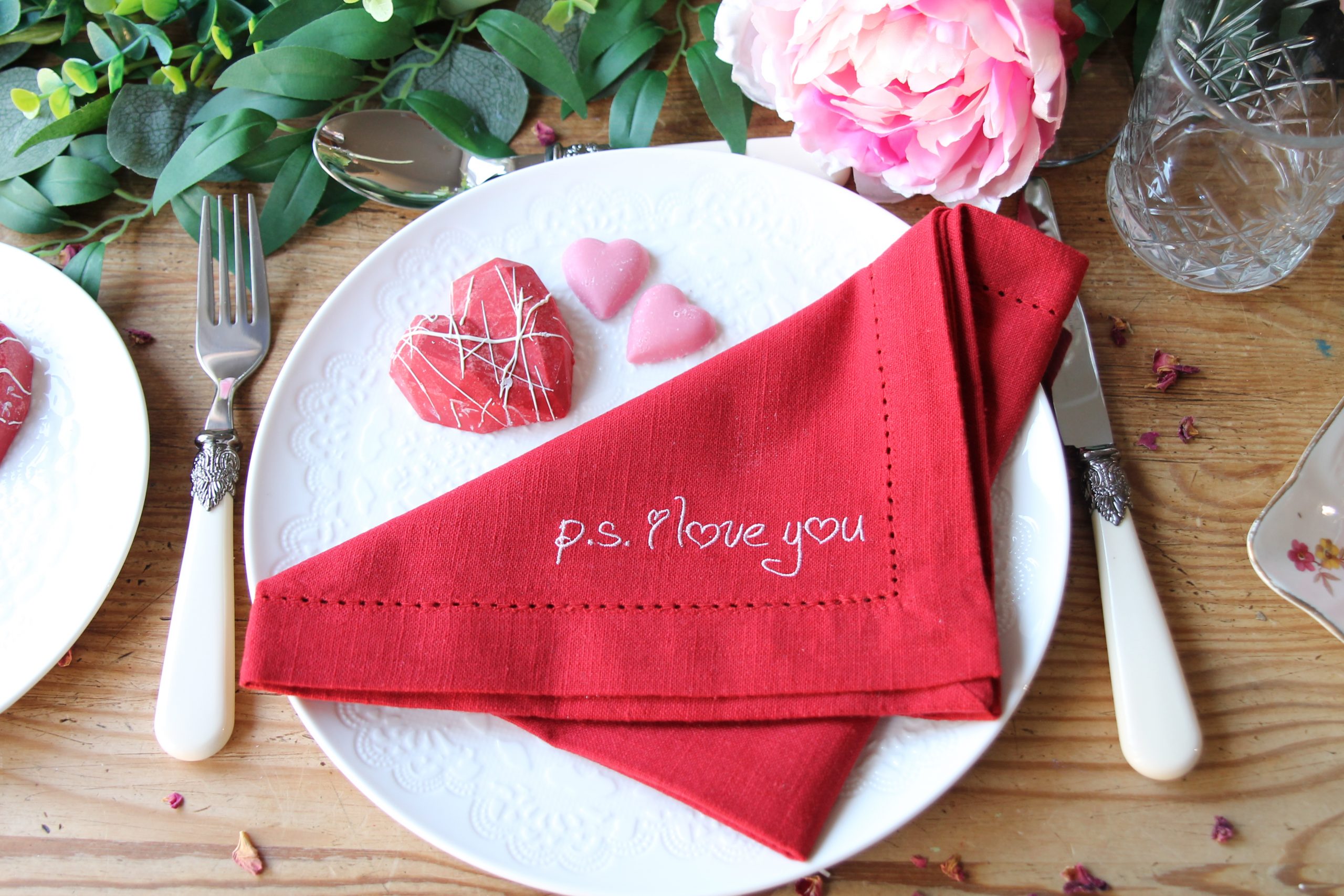 Valentine Napkins The Embroidered Napkin Company