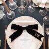 Monogrammed Velvet Bow – Ribbon Embroidered with Initials