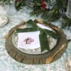LINEN HEMSTITCH NAPKIN – Pine Cone Christmas Monogram Napkins