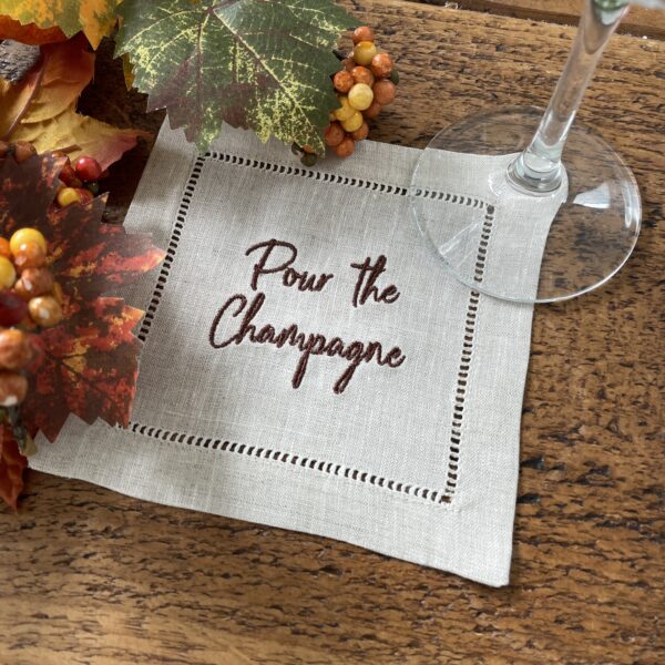 Custom Quote Cocktail Napkin - Pour the Champagne