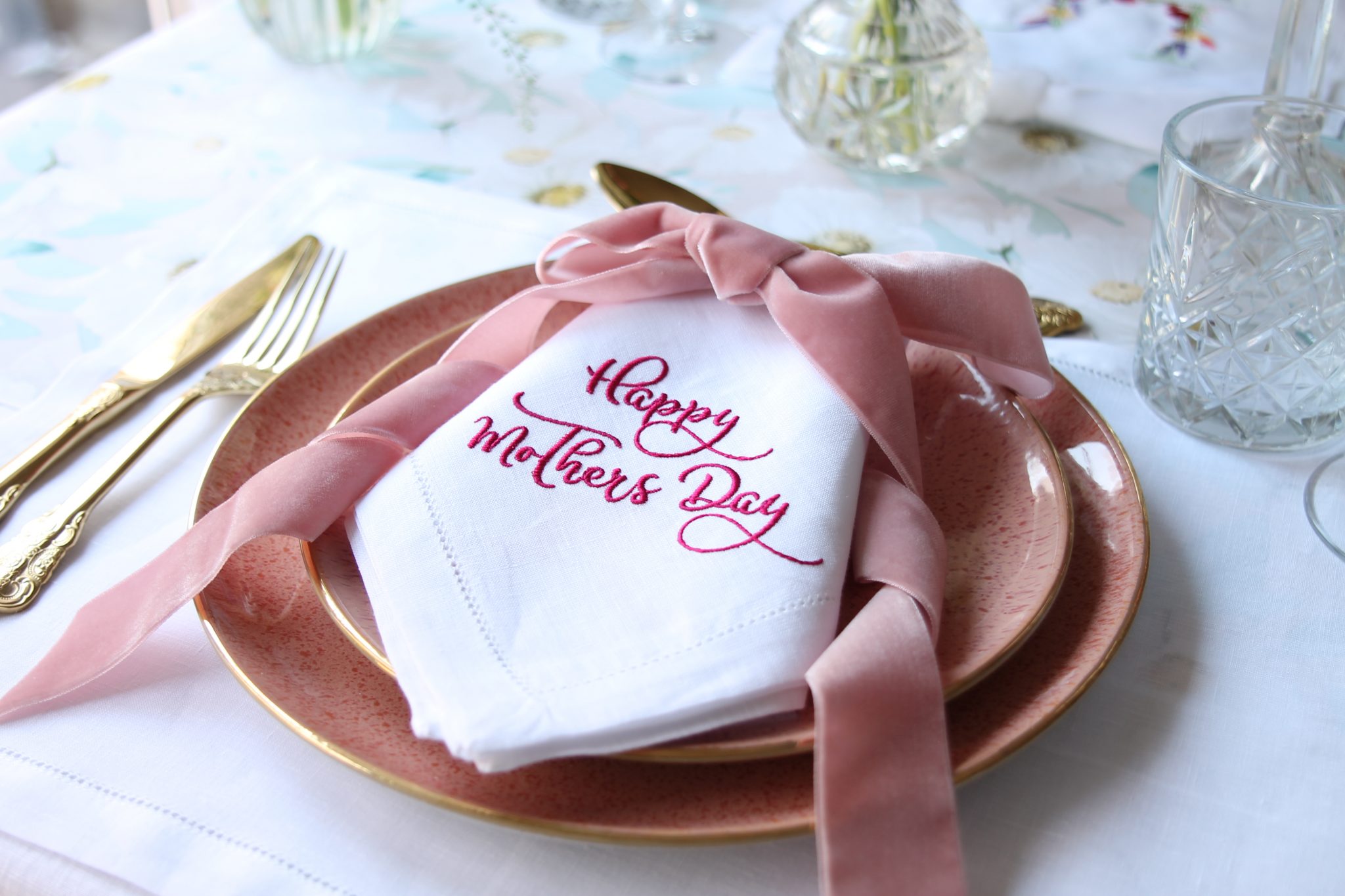 Happy Mothers Day Napkin The Embroidered Napkin Company