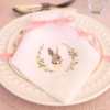 LINEN HEMSTITCH NAPKIN - Easter Bunny Napkin