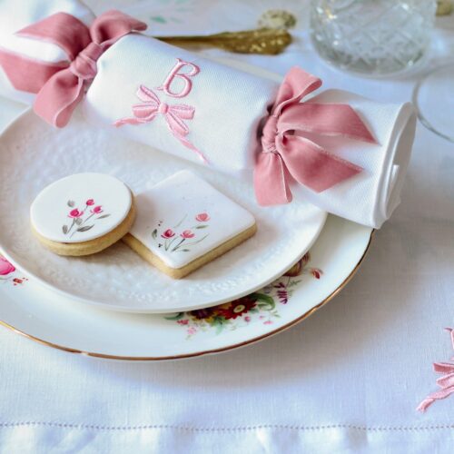 MONOGRAM BOW CRACKERS - Reusable Crackers Once "Pulled" Become Full Size Napkins
