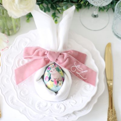 Luxury Easter Table Styling Ideas With Easter Bunny Napkins