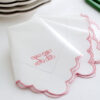 Monogrammed Pink Scallop Napkins