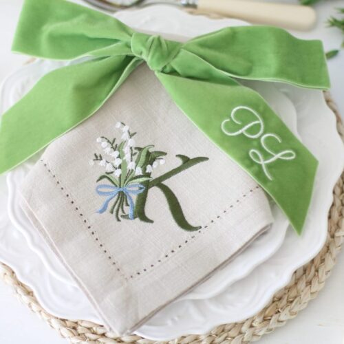 Lily of the Valley Monogram Napkin