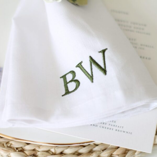 initials napkins for place settings