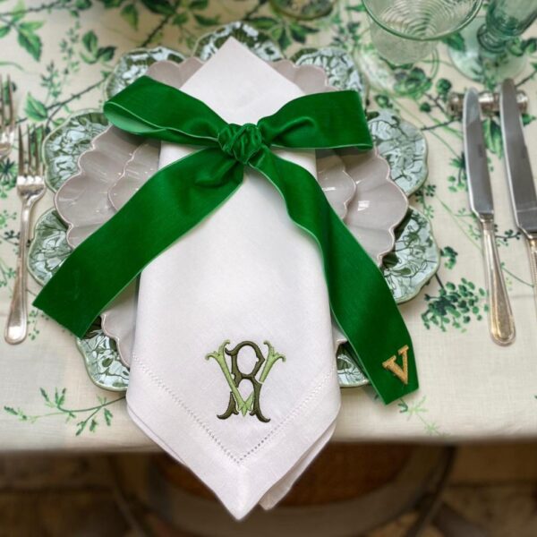 Two Colours Intertwined Monogram Napkins