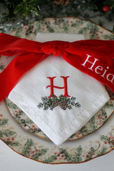 Christmas Table Styling Ideas With Personalised Monogram Napkins
