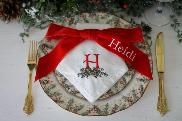 Christmas Table Styling Ideas With Personalised Monogram Napkins