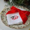 LINEN HEMSTITCH NAPKIN - Christmas Pine Monogram Napkin