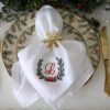 Monogrammed Christmas Wreath Napkin