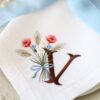 Wheat & Flowers Monogrammed Napkin