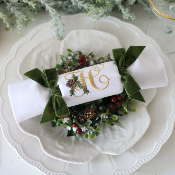 REUSABLE CHRISTMAS CRACKERS - Reusable Crackers Monogrammed Once "Pulled" Become Full Size Napkins