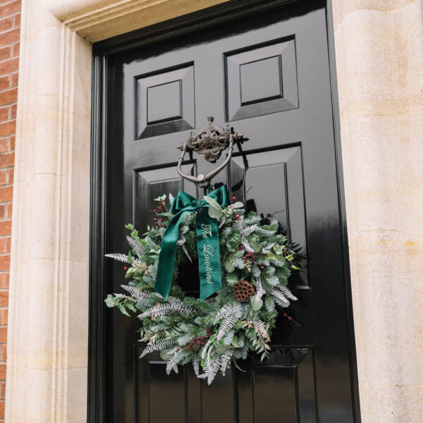 Personalised velvet Wreath Bow