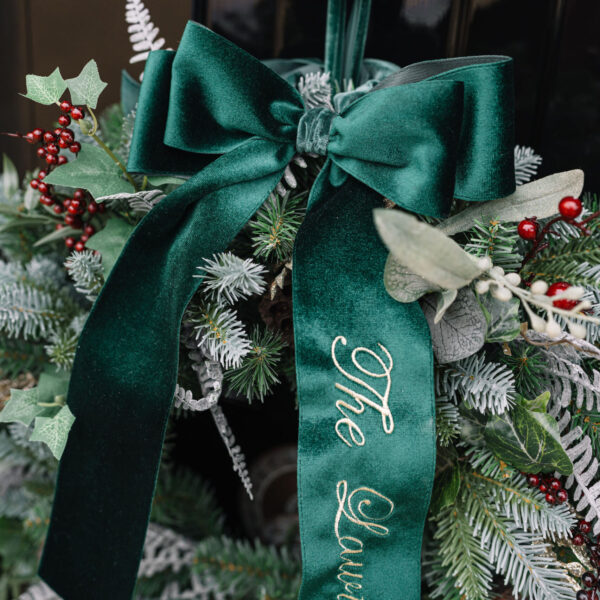 Personalised velvet Wreath Bow