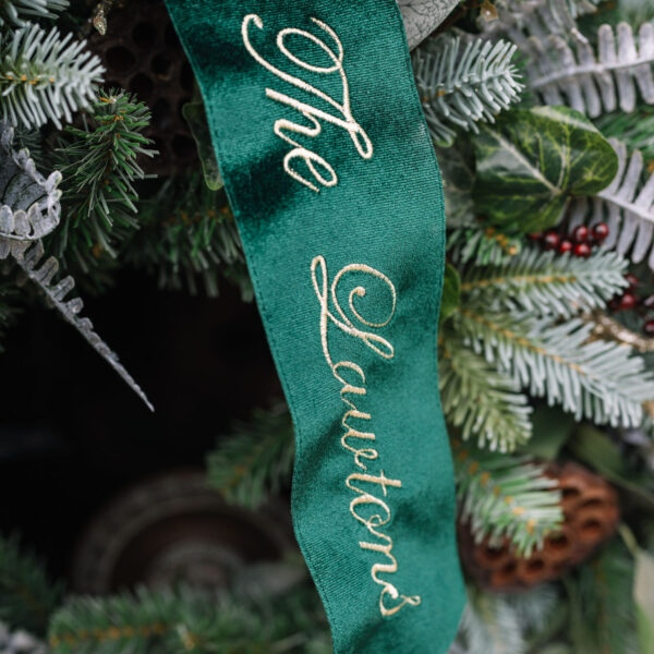 Personalised velvet Wreath Bow