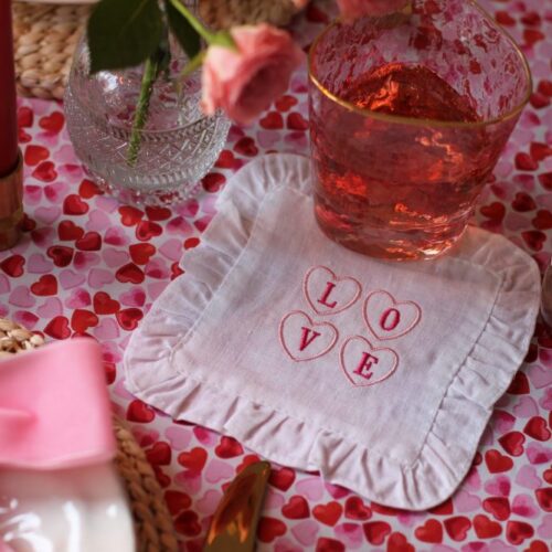 hearts cocktail napkins