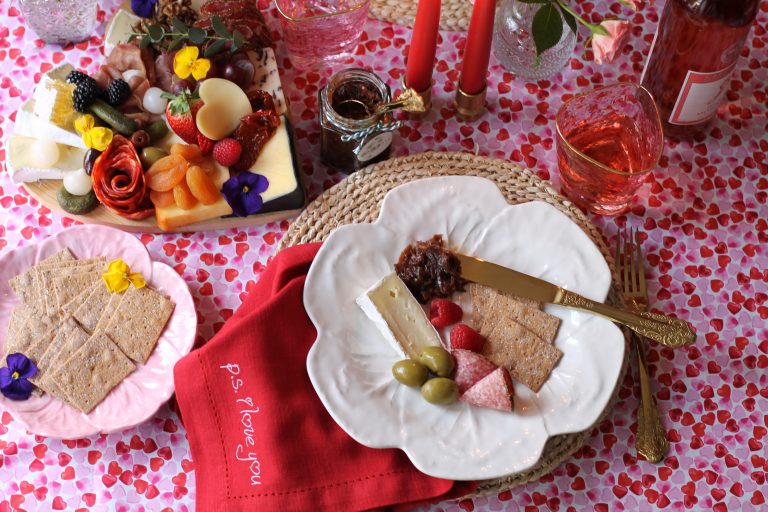 Valentine’s Day At Home With Novelty Linen and Grazing Boards