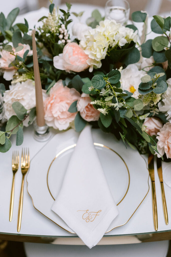Modern Fairytale Wedding With Dusty Rose Wedding Tablescape