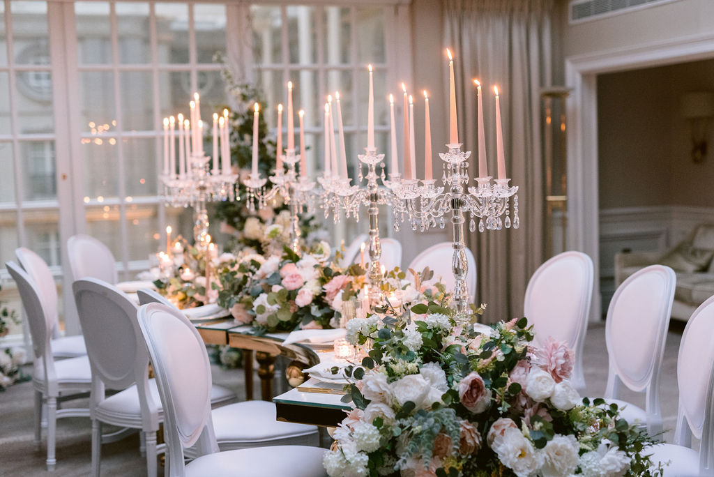 Modern Fairytale Wedding With Dusty Rose Wedding Tablescape