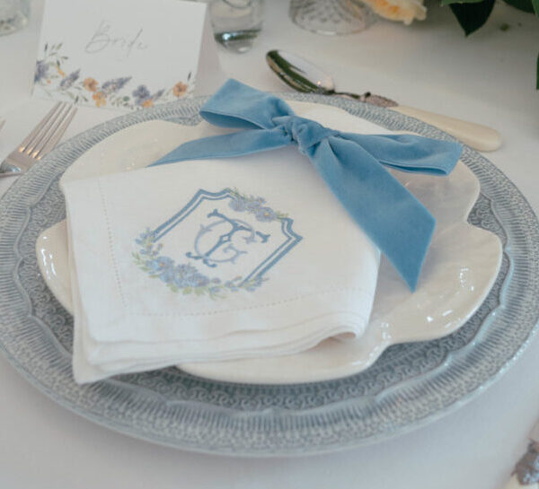 wedding monogrammed crest napkins