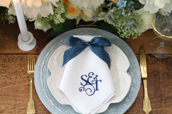 wedding monogrammed napkins