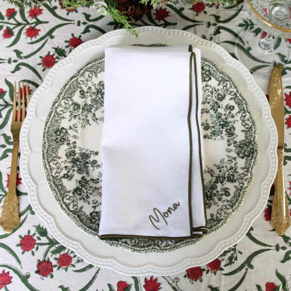 personalised bound edge napkin