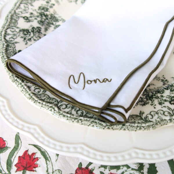 personalised bound edge napkin