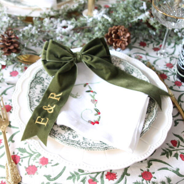 Personalised Bow for Napkins - Triple Velvet Bow